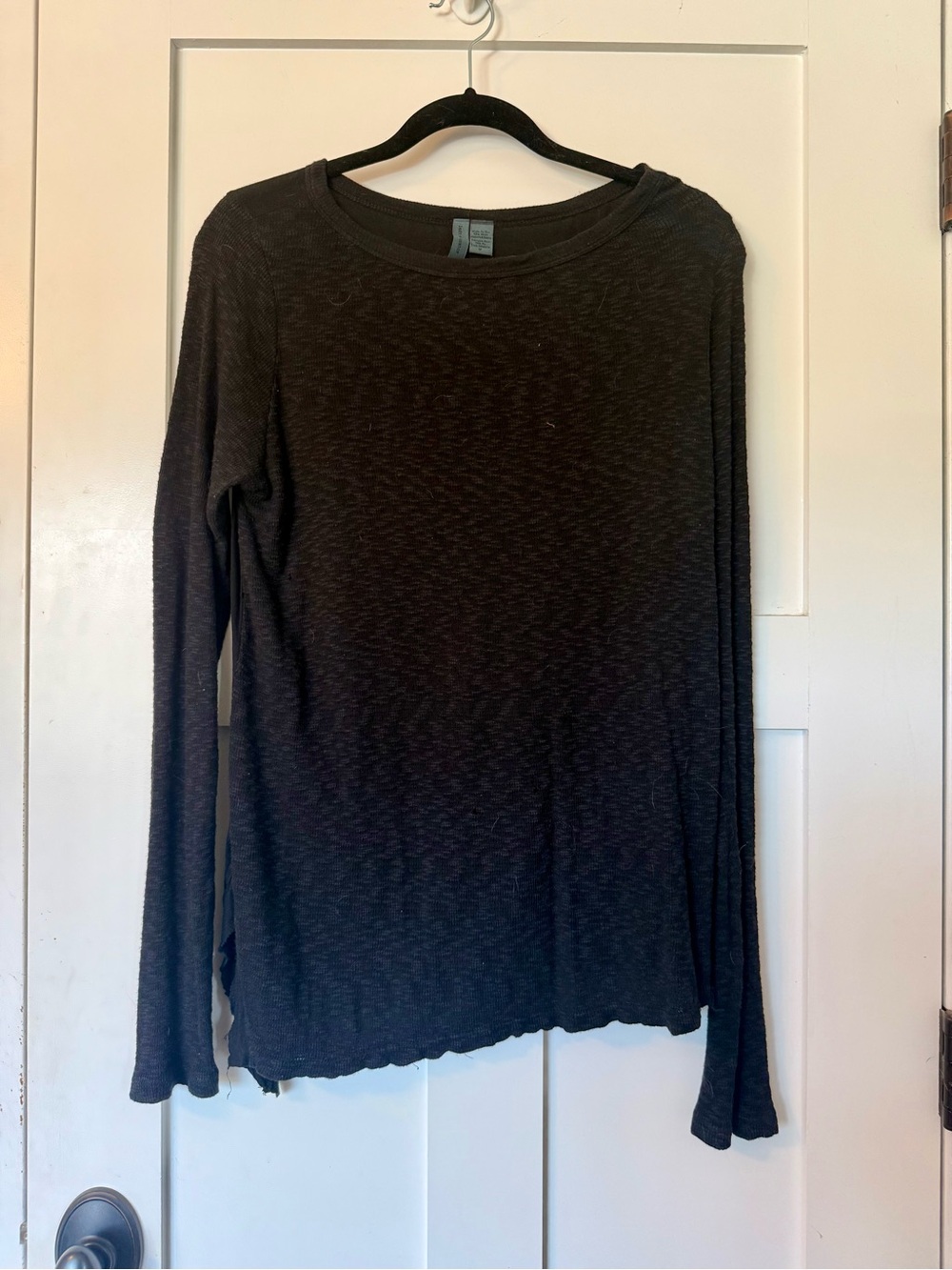 Anthropologie Left of Center Black Long Sleeve Lightweight Tee